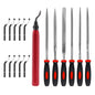 Deburring Tool Kit with 6Pcs Needle Files 6-1/2" Chamfer Tool for Resin Metal Plastic Tube Hole 3D Art with Extra 10 HSS Blades