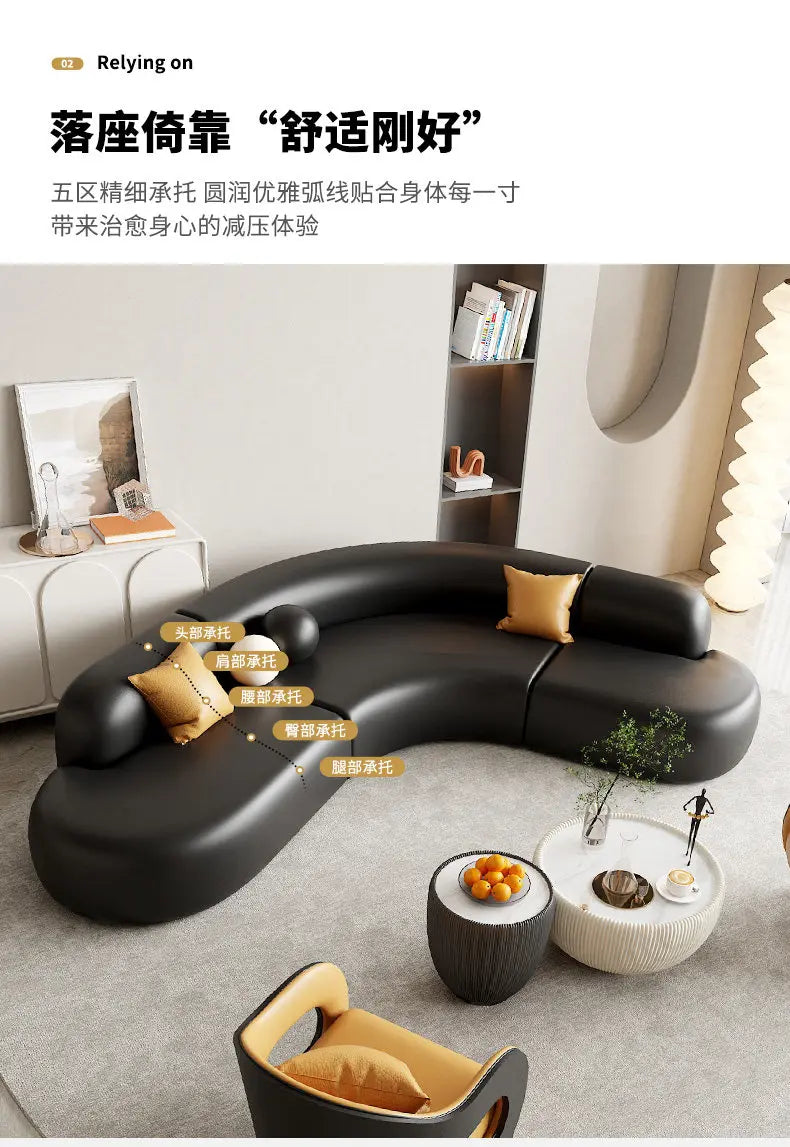 Italian Minimalist Office Sofa Modern High-end Living Room Corner L-shaped Reception Sofa Guest Area Office Furniture FYOS