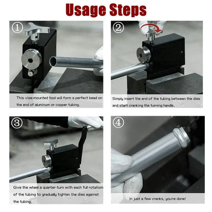 Tubing Beader Tool Manual Bead Roller Intake and Intercooler Piping Crimping Tool Fit 5/8" or Larger ID Tubes Aluminum