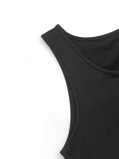 2026 New Hot Sale Women Sleeveless Tank Dress Solid Color Loose Fit Mini Dress Soft Breathable Fabric Casual Daily Beach Party