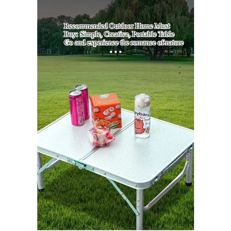 Outdoor camping leisure folding table beach party picnic barbecue height adjustable aluminum alloy lightweight foldable table