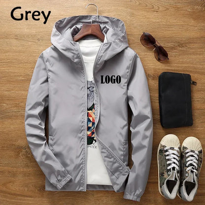 Customized Travel Team Zipper Jacket, Men's and Women's Hooded Unisex UV Resistant Waterproof Jacket, Outerwear, Spring, Summer,