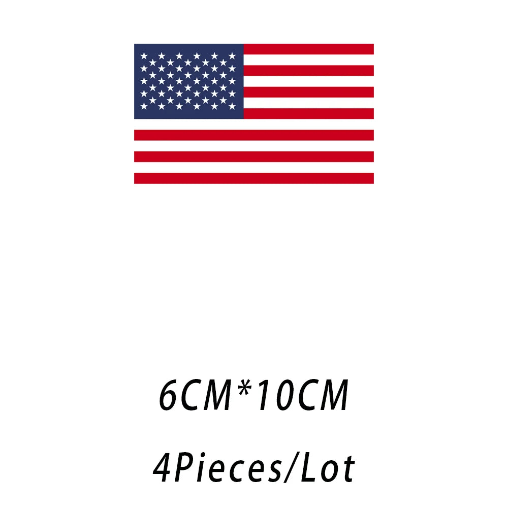 4PCS/Lot Flag For World Countries Heat Adhesive Thermal Transfers Iron On Patches For Ironing Clothing Fusible T Shirt Stickers