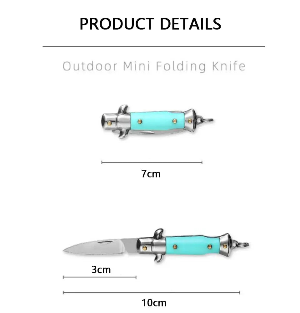 MiniPortable Folding Pocket Knife Multifunction EDC Keychain Pendant Camping Outdoor Survival Blade Cutter Opener Unpacking Tool