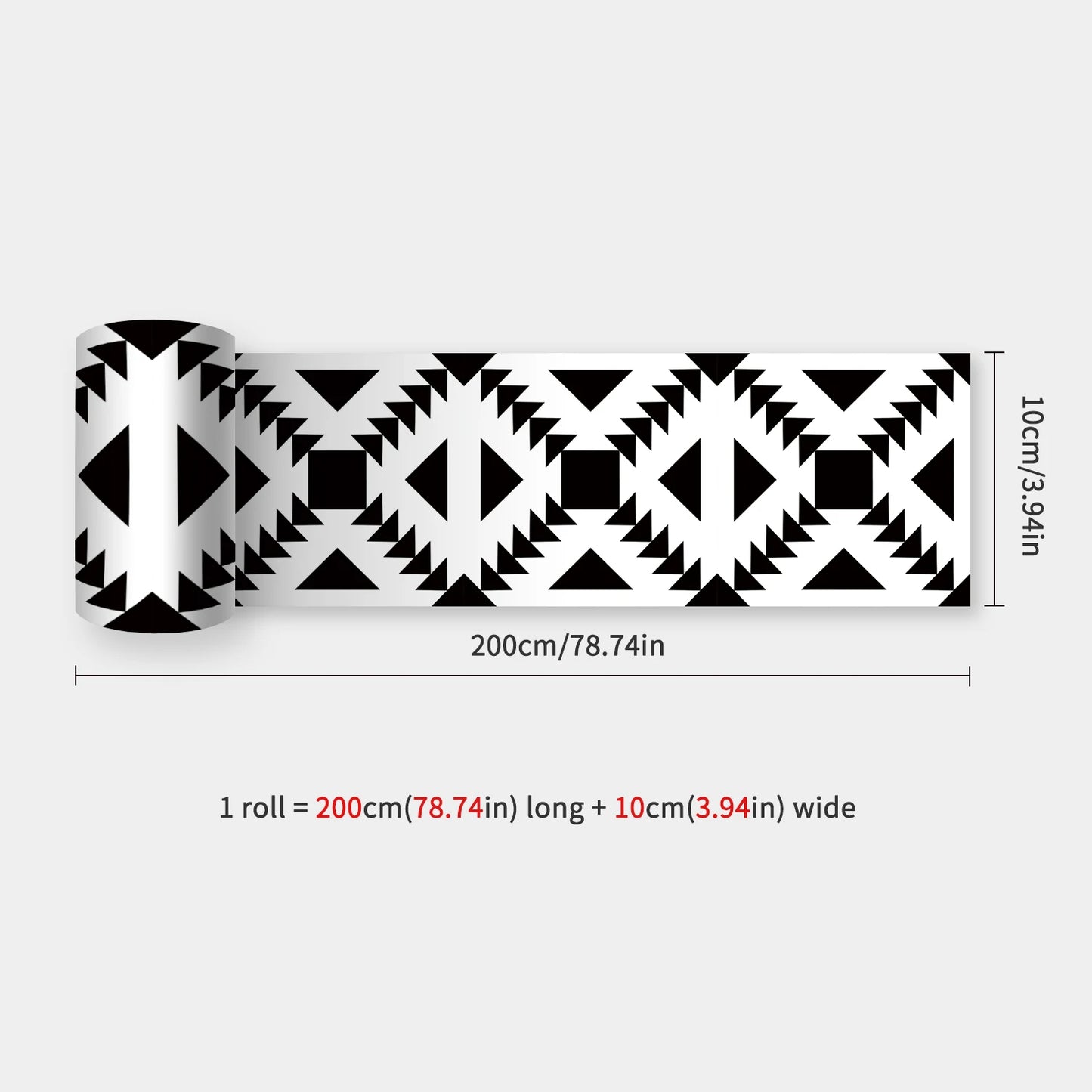 10x200cm Baseboard Sticker Moroccan Mosaic Tile Style Wall Border Sticker DIY Kitchen Bathroom Decoration Waistline Wall Sticker