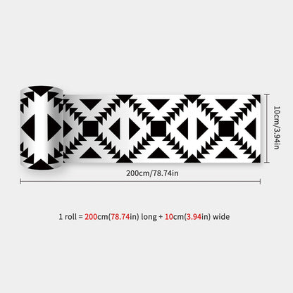 10x200cm Baseboard Sticker Moroccan Mosaic Tile Style Wall Border Sticker DIY Kitchen Bathroom Decoration Waistline Wall Sticker