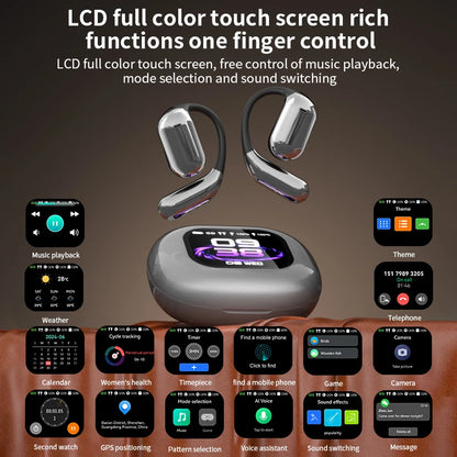 AI Translating Earbuds Real-time 144 Languages Translation Earphone Touch LCD Screen OWS Open Ear Wireless Headphone HiFi Stereo