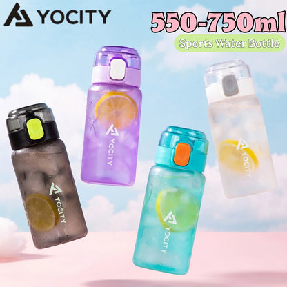 18.6/25.36oz Sports Water Bottle with Time Marker Portable Leak-Proof Tritan Cup for Outdoor Activities Fitness Hydration Bottle