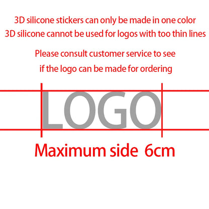 10PCS Customized Brand 3D Silicone One Color HTV Heat Transfer Printing Raised Personalized Logo Clothing Label T-Shirt Sticker