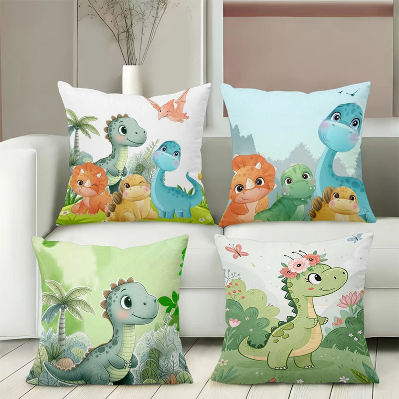 Cute Dinosaur Patterned Throw Pillows for Home Decor Polyester pillowcase, sofa decorative cushion cov Headboard Pillow