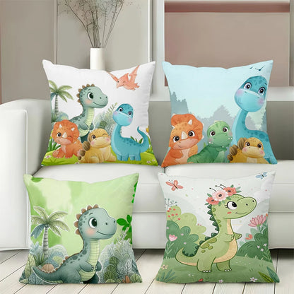 Cute Dinosaur Patterned Throw Pillows for Home Decor Polyester pillowcase, sofa decorative cushion cov Headboard Pillow