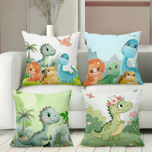 Cute Dinosaur Patterned Throw Pillows for Home Decor Polyester pillowcase, sofa decorative cushion cov Headboard Pillow