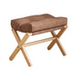 Portable Wooden Footstool with Plush Cotton Padding for Entryway and Lounge Use