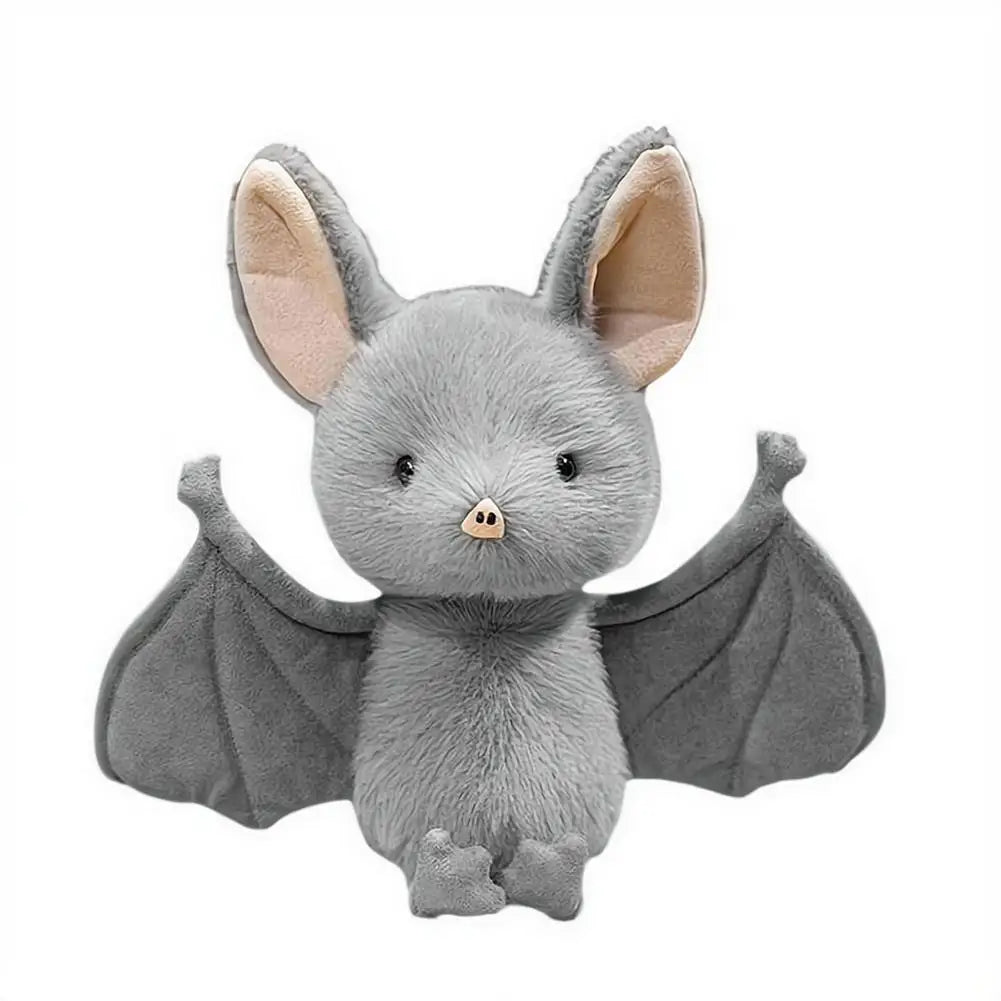 Cute Grey Bat Plush Toy Soft Stuffed Animal Doll Kawaii Bat Pillow Halloween Gift Decoration For Kids Girls Boys