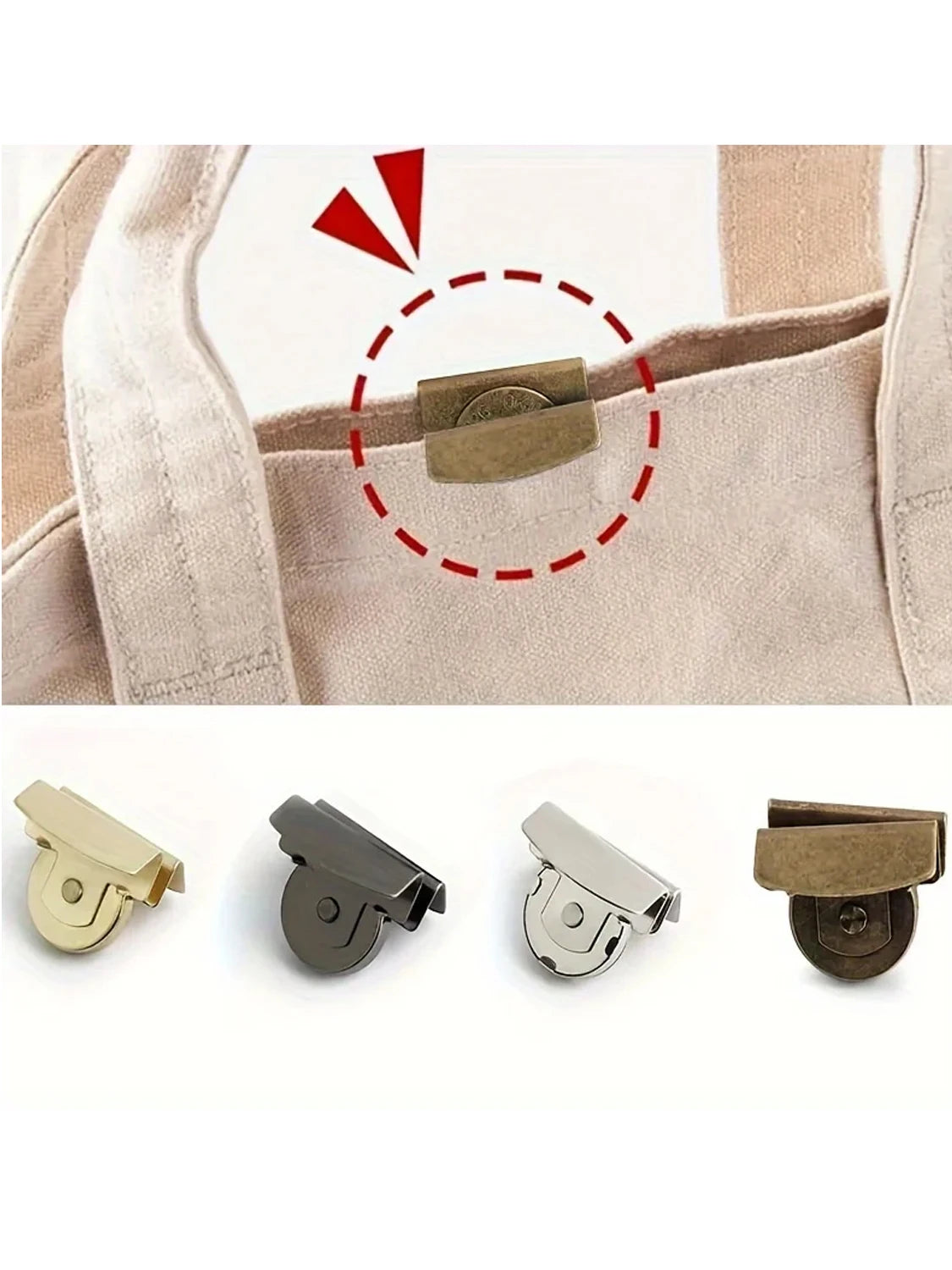 8-Piece bag snap accessories magnetic buckle, bag snap hidden button seam-free button snap 2030
