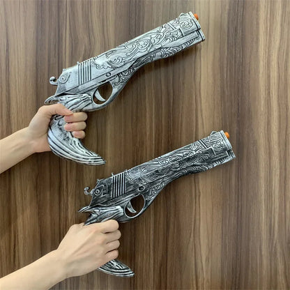 OW Gun Cosplay Angela Ziegler Mercy Angel Shock Gun Prop Weapons Model Safety PU Rubber Model Halloween No Shooting