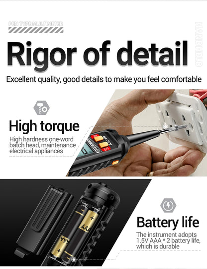 ANENG A3010 Pen-Type Multimeter 4000 Counts Digital True-RMS Backlight Multi Meter Auto Range Tester LCD Electrician Tester Tool