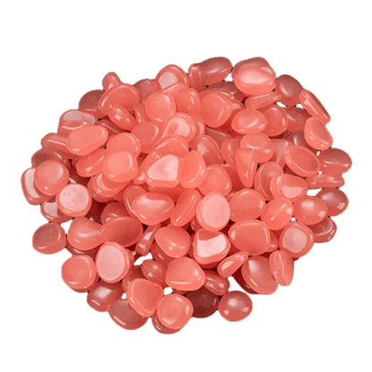 300Pcs the Garden of Light on the Dark Pebbles for Yard Rock and Manwalk Decoration Fairy Tale Garden DIY Decorative Luminous Stone