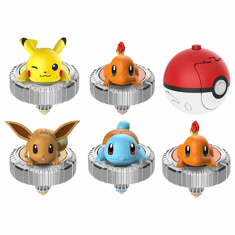 Original Pokemon Pikachu Spinning Top Arena Cartoon Anime Figure Pull Monster Elf Ball Battle Game Boy Kids Child Birthday Gift