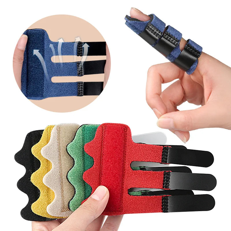 3pcs Adjustable Finger Splint, Hand & Finger Support Brace with Fixing Straps for Sports, Unisex Daily Protection & Recovery Aid
