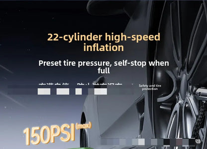 2-in-1 Car Jump Starter with Air Pump Portable Battery Booster Digital Tire Inflator for Car Truck Motorcycle