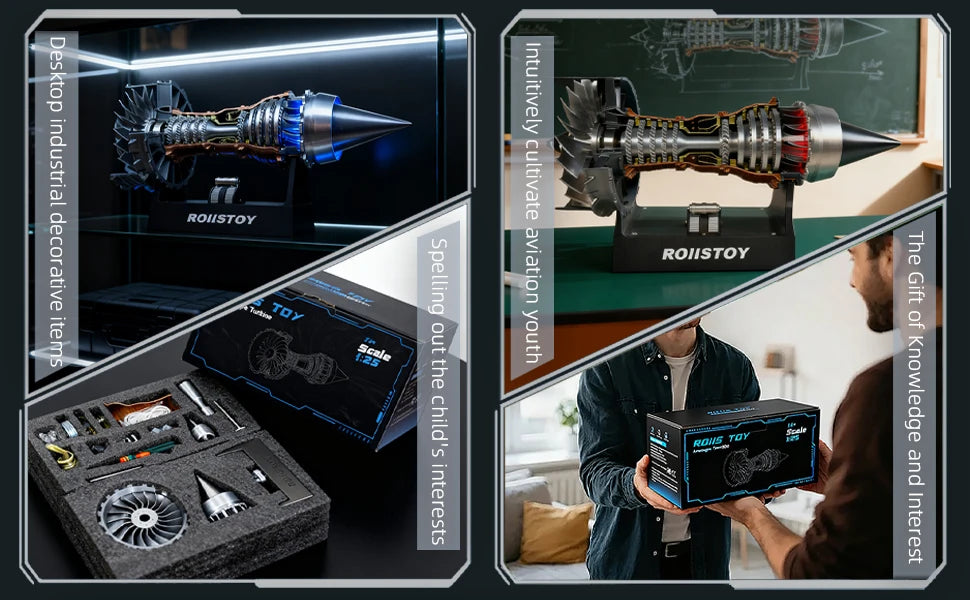 Super Turbofan Engine Model Brushless Motor Function Fan Electric High Performance Power Turbine Cool Boutique Toy Gi