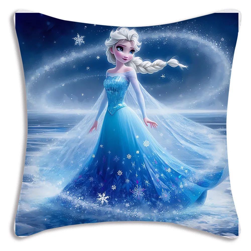 Cute Cartoon Frozens Elsas Pillow Covers Cartoon Sofa Decorative Home Double-sided Printing Short Plush Cute Cushion Cover