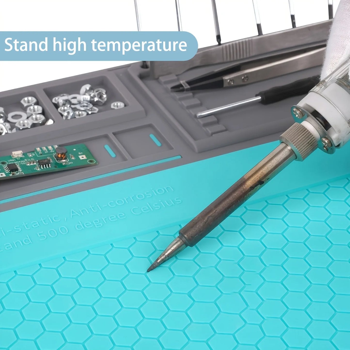 Repair Pad Insulation Heat-Resistant Soldering Station Silicon Soldering Mat Work Pad Desk Platform for BGA Soldering Station