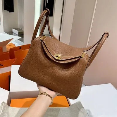 Women's Handbag 2025 New Style Top Layer Cowhide Leather Lundy Mini Doctor Bag Genuine Leather Handbag Single Shoulder Crossb...