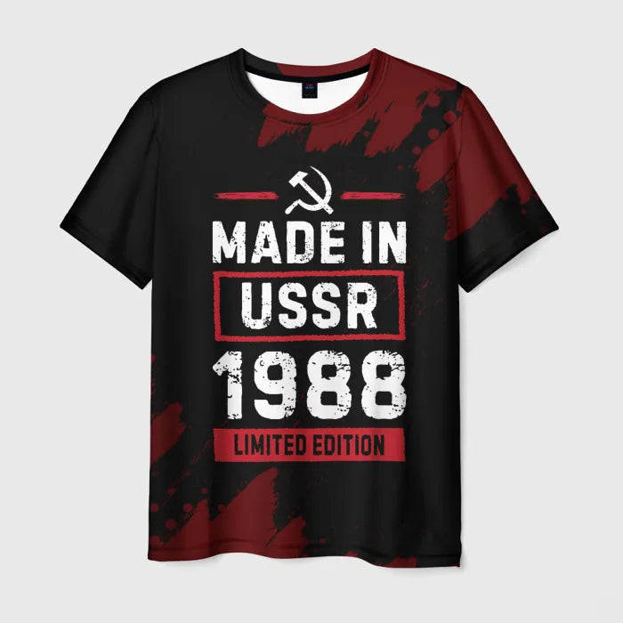 Retro Soviet CCCP 3D Print Sport Moisture-wicking Breathable Men T-shirt Harajuku Street Casual Trend Daily Comfort Short-sleeve