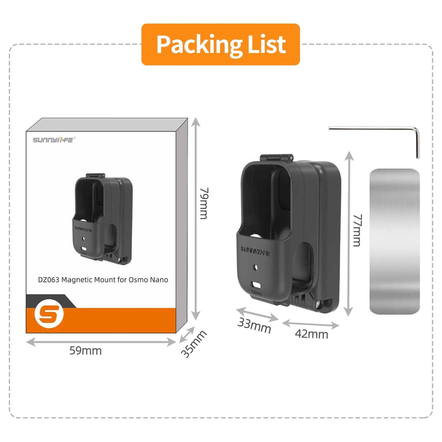 Sunnylife Accessories For DJI Osmo Nano Backpack Clip Magnetic Holder Mount Len Case Bag Protection Expansion Bracket Silicone
