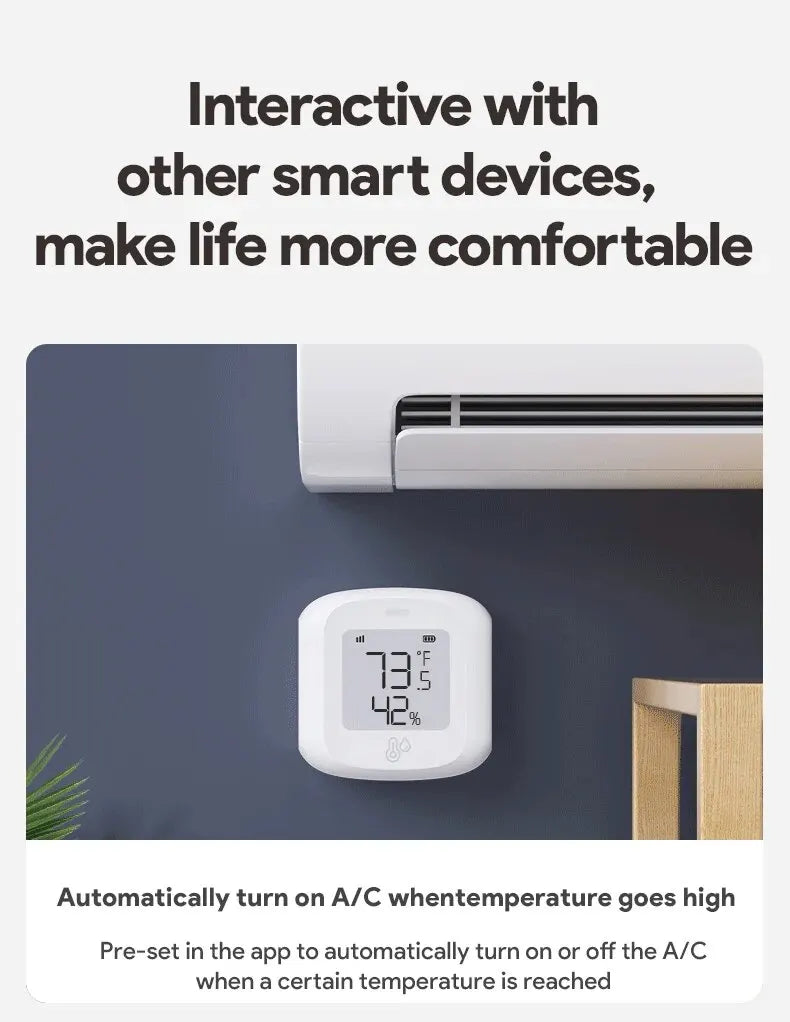 Tuya Smart WiFi/Zigbee Temperature and Humidity Sensor Indoor Hygrometer Thermometer with LCD Display Support Alexa Google Home