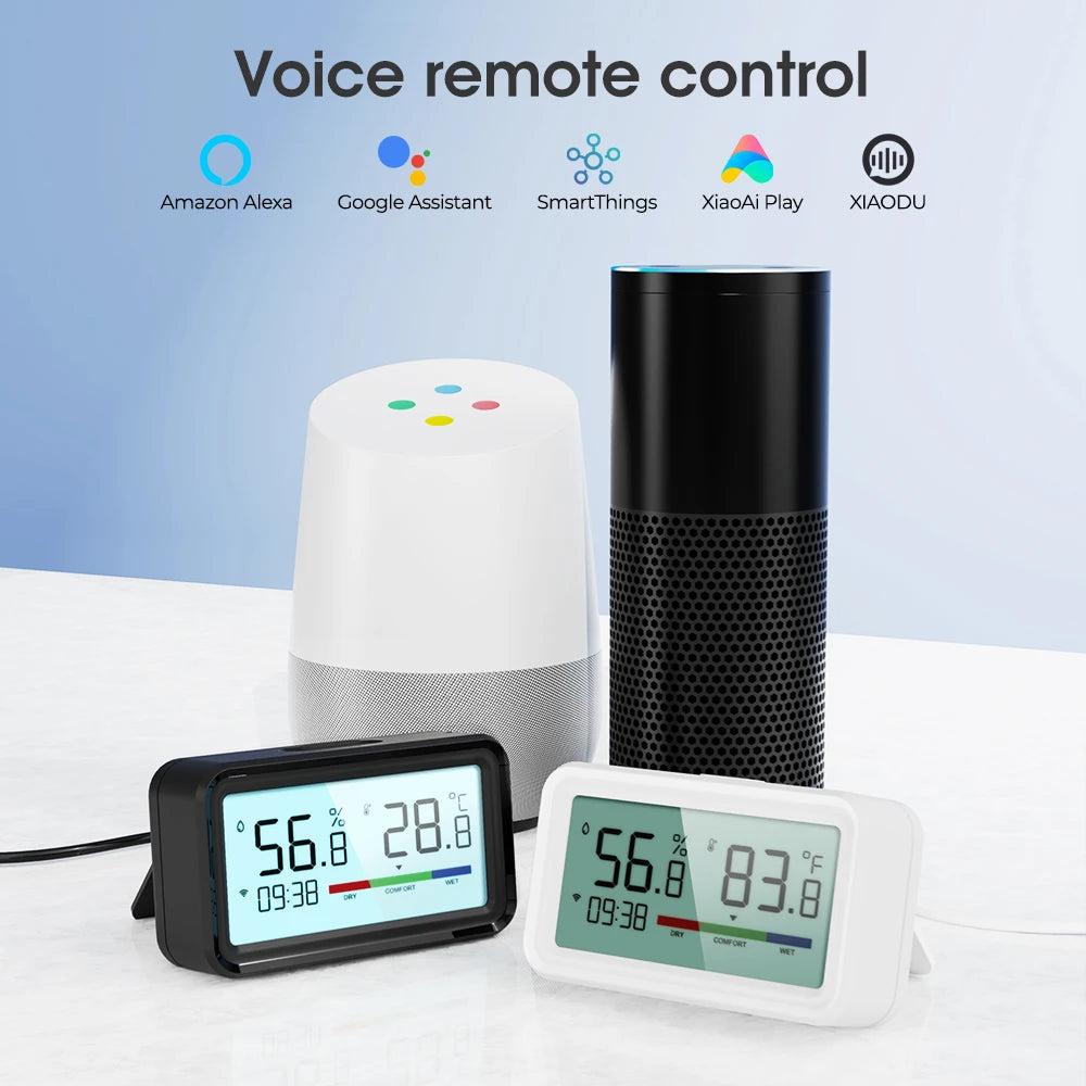 Zigbee Weather Station Digital Thermometer Room Tuya Smart Hygrometer Electronic Table Clock Temperature And Humidity Sensor