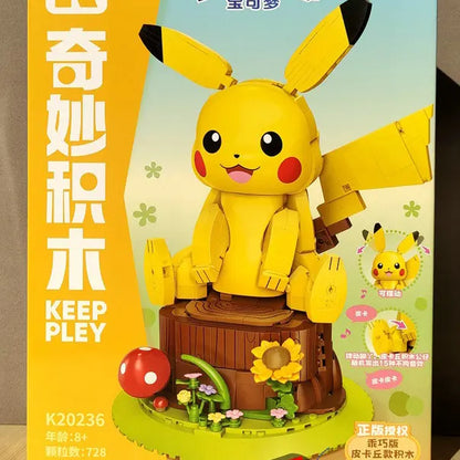 Pokemon Cartoon Pikachu Building Blocks Bulbasaur Toy Children's Assembled Model Pet Elf Kid Children Gift Compatible With Lego