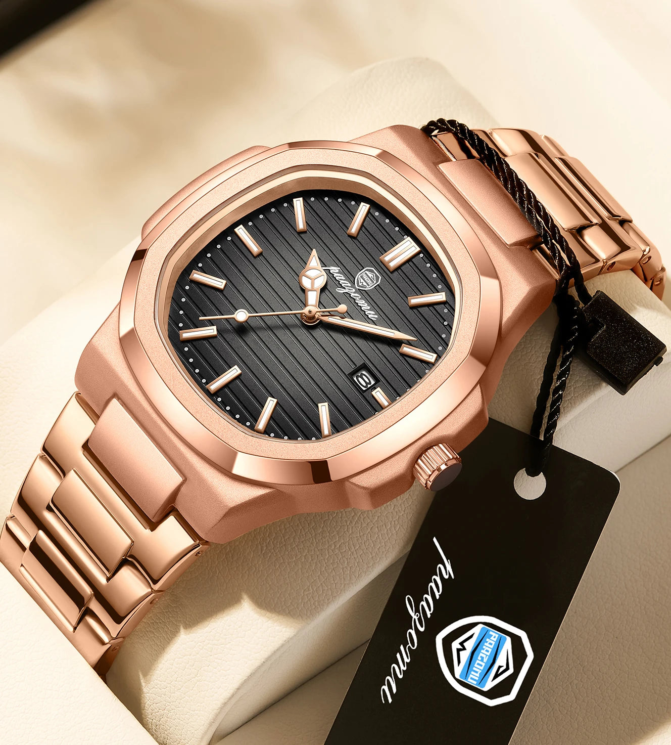 PAAZOMU Top Luxury Brand Man Watch Sports Waterproof Luminous Date Men Wristwatch Square Dial Quartz Men's Watches High Quality