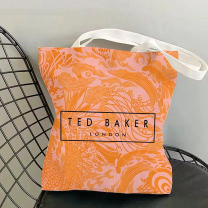 Fashion T-TED B-BAKERs Storage Bags Canvas Double-Sided Print Fashion Shoulder Tote Shopping Bag Gift Eco Handbags