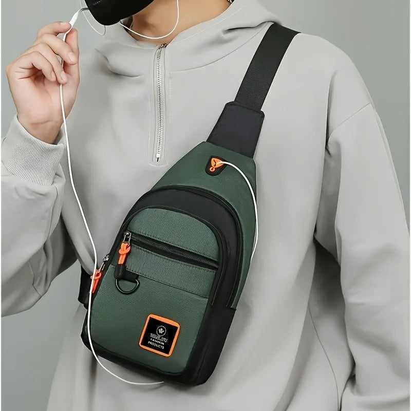Men's leisure outdoor hiking bike shoulder bag, waterproof sports crossbody bag, travel backpack, men's chest bag, shoulder bag