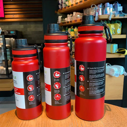 Outdoor Sports Thermos Water Bottle with Tea Filter 304 Stainless Steel Thermal Cup Leak-proof Vacuum Flask Drinkware