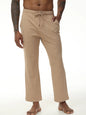 Men's Casual Linen Cotton Yoga Pants Breathable Loose Sweatpants Beach Trousers Lounge Pants Elastic Waist Fitness Pants