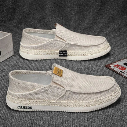 Summer Casual Loafers Men Breathable Slip On Casual Shoes for Men Classic Linen Canvas Sneakers Male Light Flats Lazy Shoes