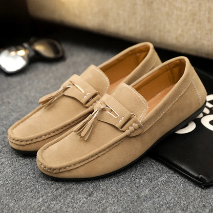 Summer Men's Casual Shoes For Men Faux Suede Leather Loafers Man Moccasins Comfy Breathable Slip-on Flat Shoes Man Driving Shoes