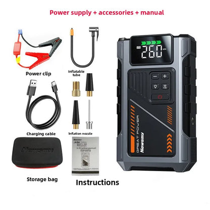 Rozrusznik samochodowy 2 w 1 z pompką powietrza M5 Awaryjny wzmacniacz akumulatora Cyfrowy inflator do opon z monitoringiem opon