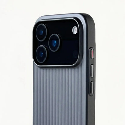 Luxury Stripes Metallic Paint Armor Case For iPhone 17 Air 16 15 14 13 Pro Max Shockproof Camera Protective Slim Matte PC Funda