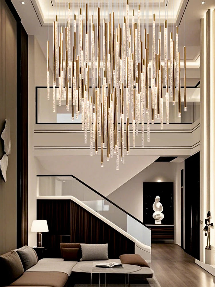 Hotel lobby LED Chandelier Luxury Villa hall Living room Crystal Chandeliers Customable High Ceilings Chandelier