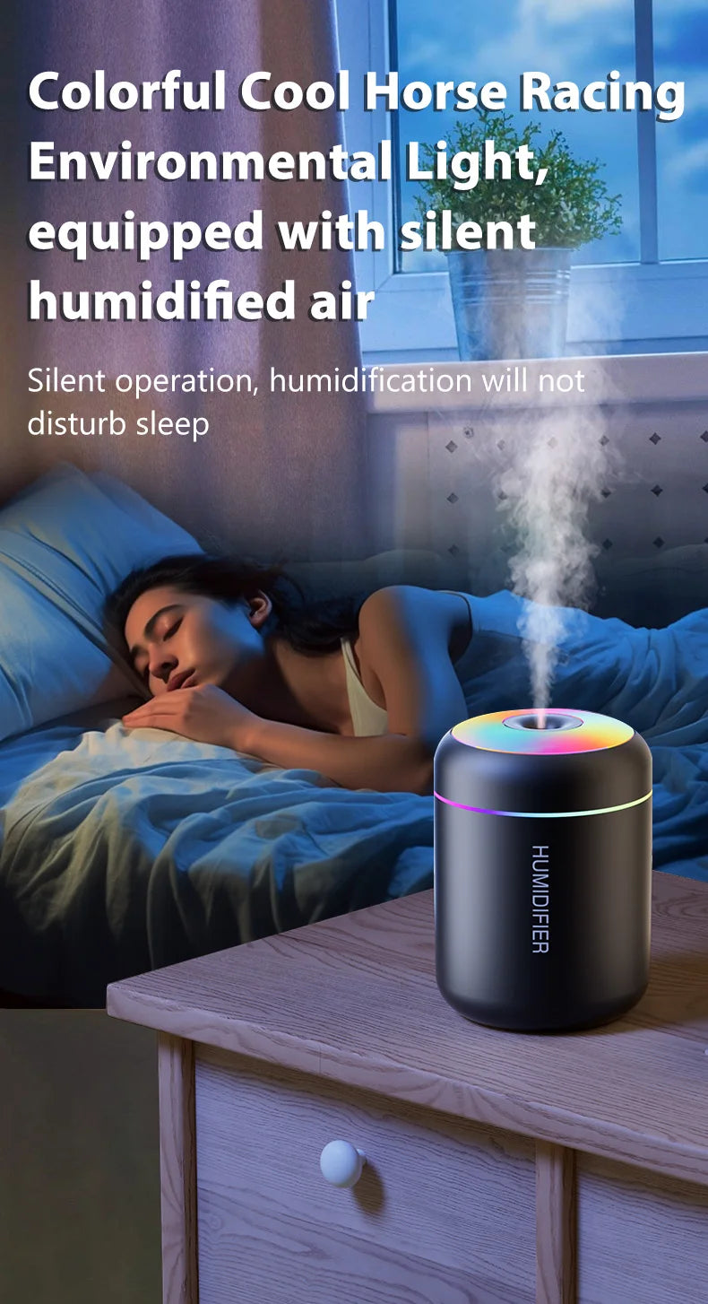 180ML Mini Air Humidifier USB Electric Aroma Diffuser Essential Oil Purifier Aromatherapy Mist Maker Lights For Car Home Bedroom
