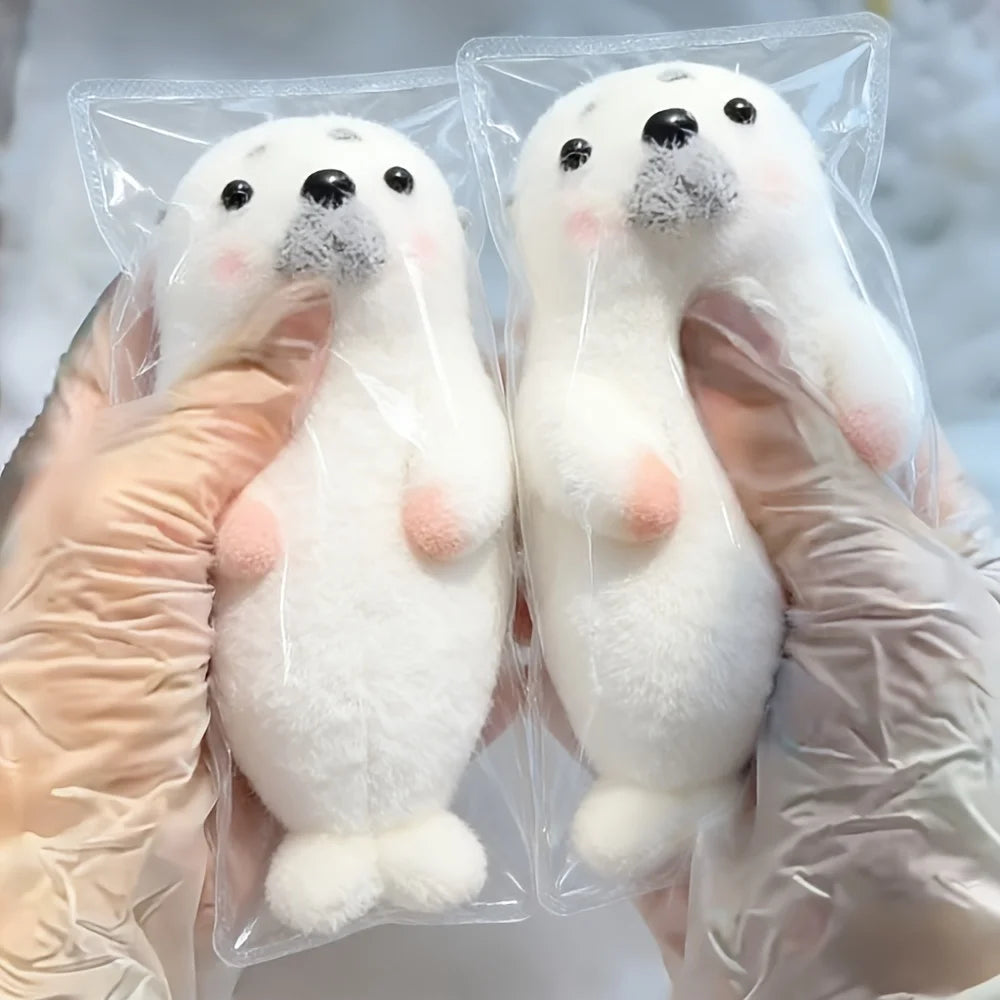 Taba Chubby Seal Squeeze Toy, Plush Seal Kneading Fun Soft Squeeze and Stress-relieving Toy, Cute Desk Decoration, Festival Gift
