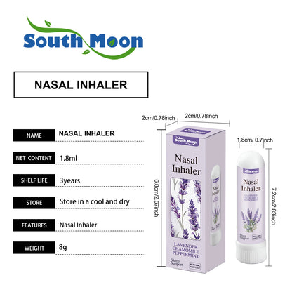 Lavender Chamomile Peppermint Nasal Inhaler Refreshing Breathing Support Sleep Aid Focus Boost Portable Daily Use