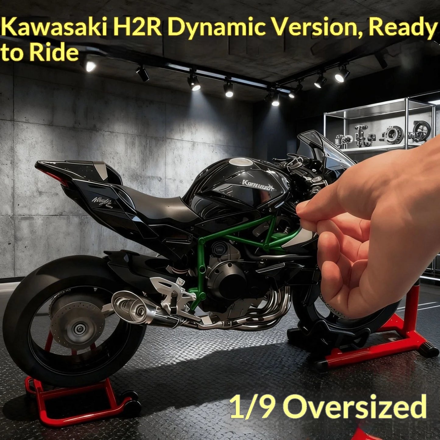 Kawasaki Ninja H2R 1:9 Scale Dynamic Model - Smoke Effect Alloy Motorcycle in Gift Box, Collector‘s Edition Cars