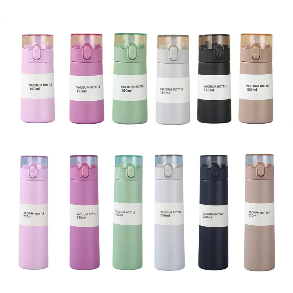 Cute Mini Thermos Cup with Straw Stainless Steel Pocket Insulated Bottle Portable Mini Kawaii Kids Water Cup Drinkware Thermos