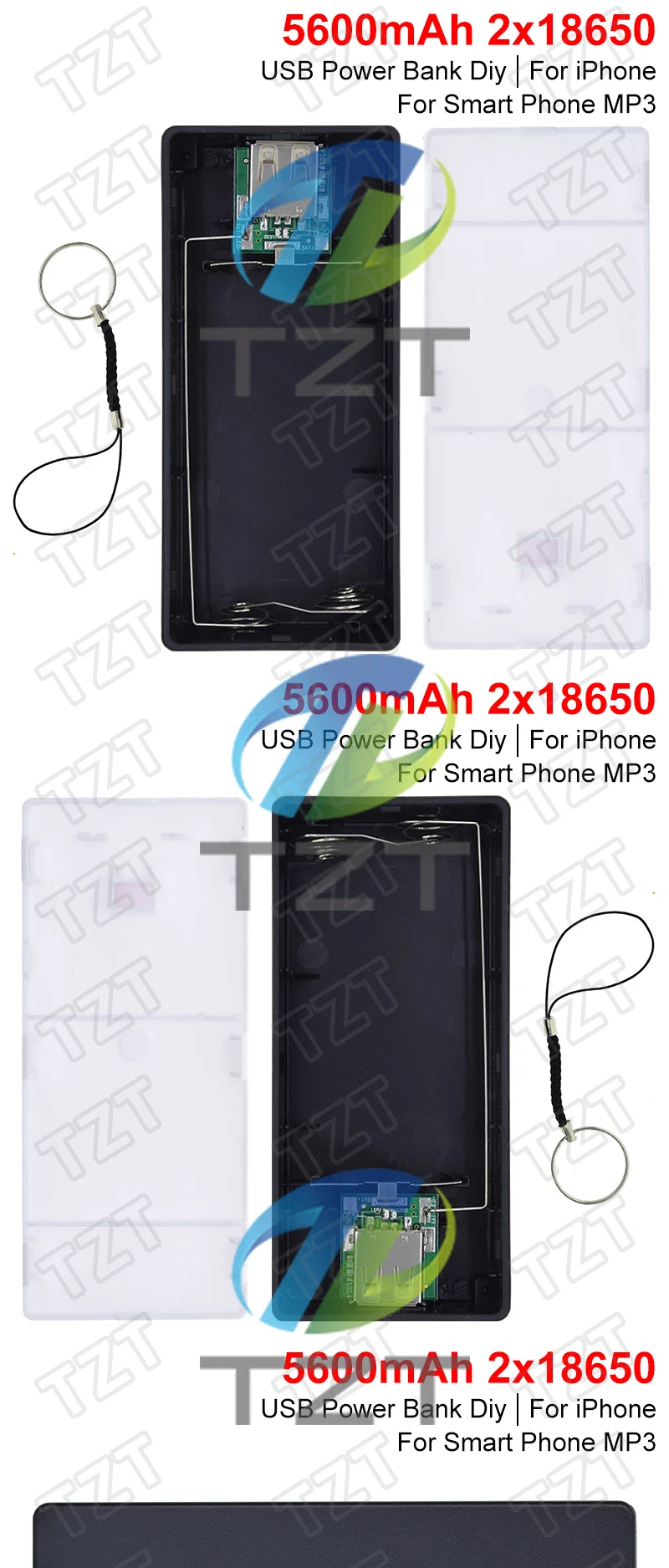 2X 18650 USB Power Bank Battery Charger Case DIY Box For iPhone For Smart Phone MP3 Electronic Mobile Charging QIY25 D3S